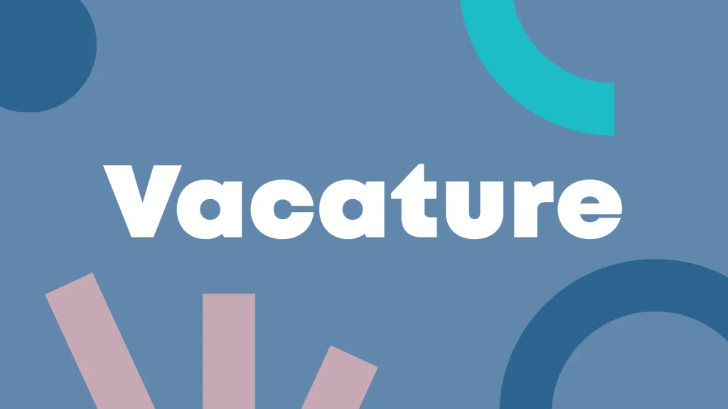 Blauwe banner met de tekst Vacature